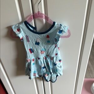 Kyte Baby Light Blue Baby Romper with Popsicle Print